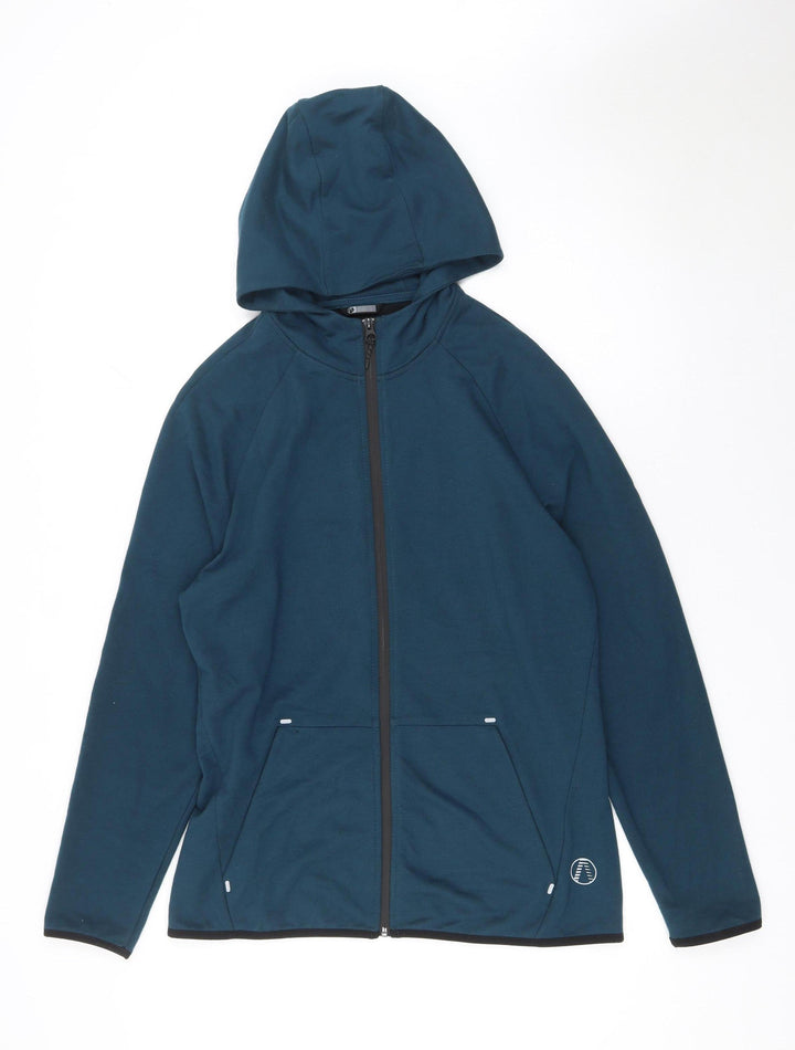 Marks and Spencer Men's Blue Full Zip Hoodie M Fleece Lightweight