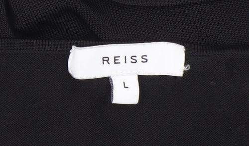 Reiss Women’s Black Camisole Top L Viscose Slim Knit Spaghetti Straps