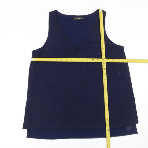 Dunnes Women Blue V-Neck Sleeveless Tank Top Size M