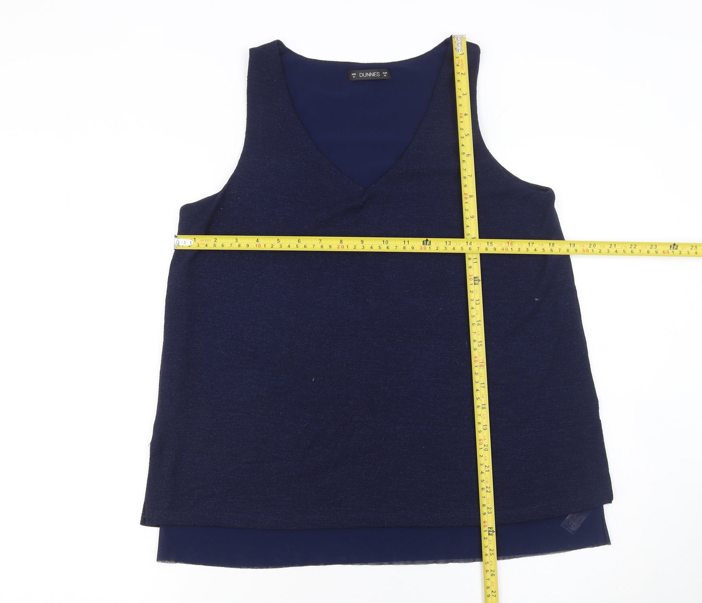 Dunnes Women Blue V-Neck Sleeveless Tank Top Size M