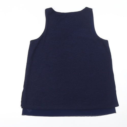Dunnes Women Blue V-Neck Sleeveless Tank Top Size M