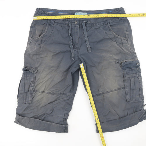 Fat Face Men's Grey Cargo Shorts Size 34 Cotton Drawstring Casual