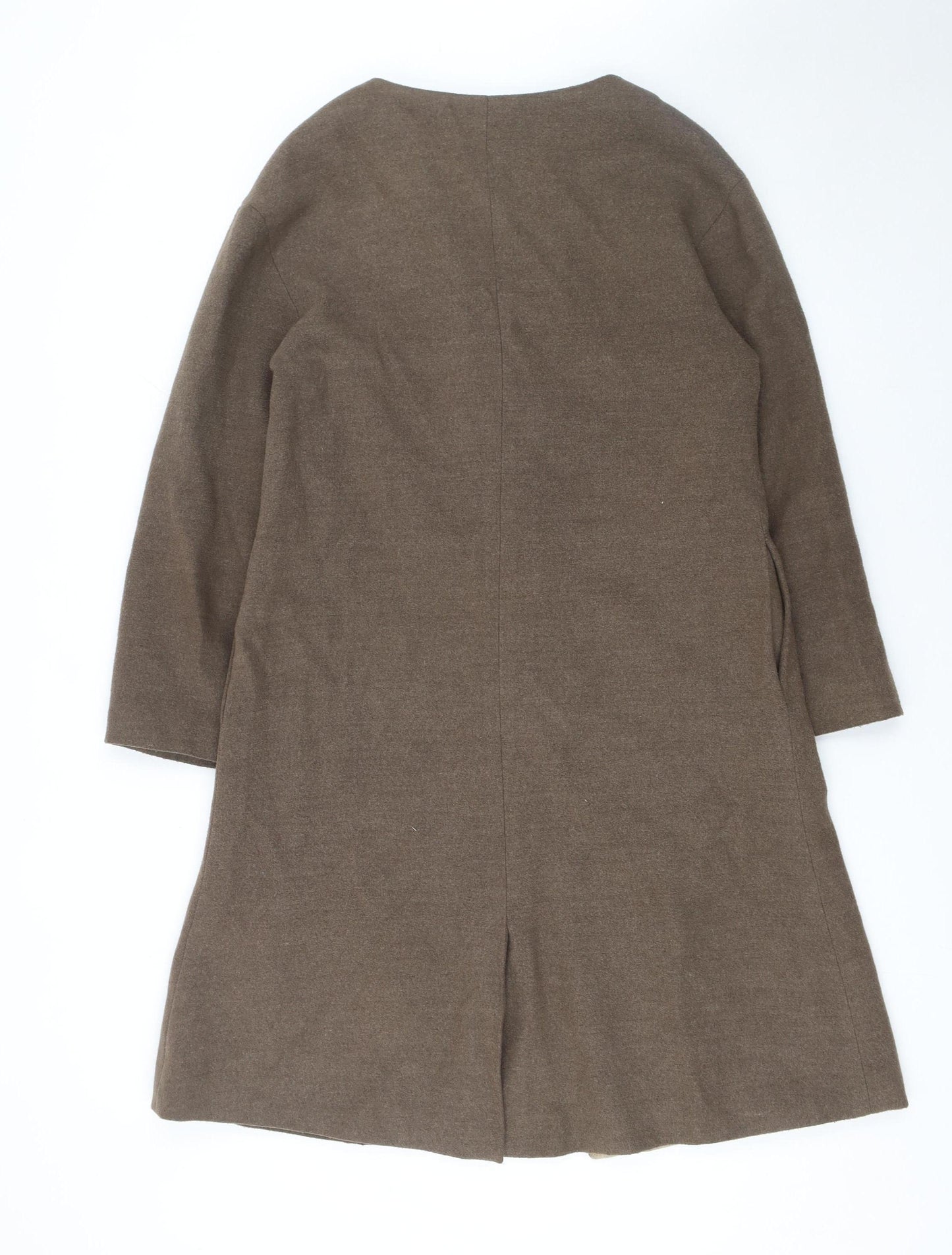Kate + Pippa Women Brown Wool Blend Long Overcoat Size 12