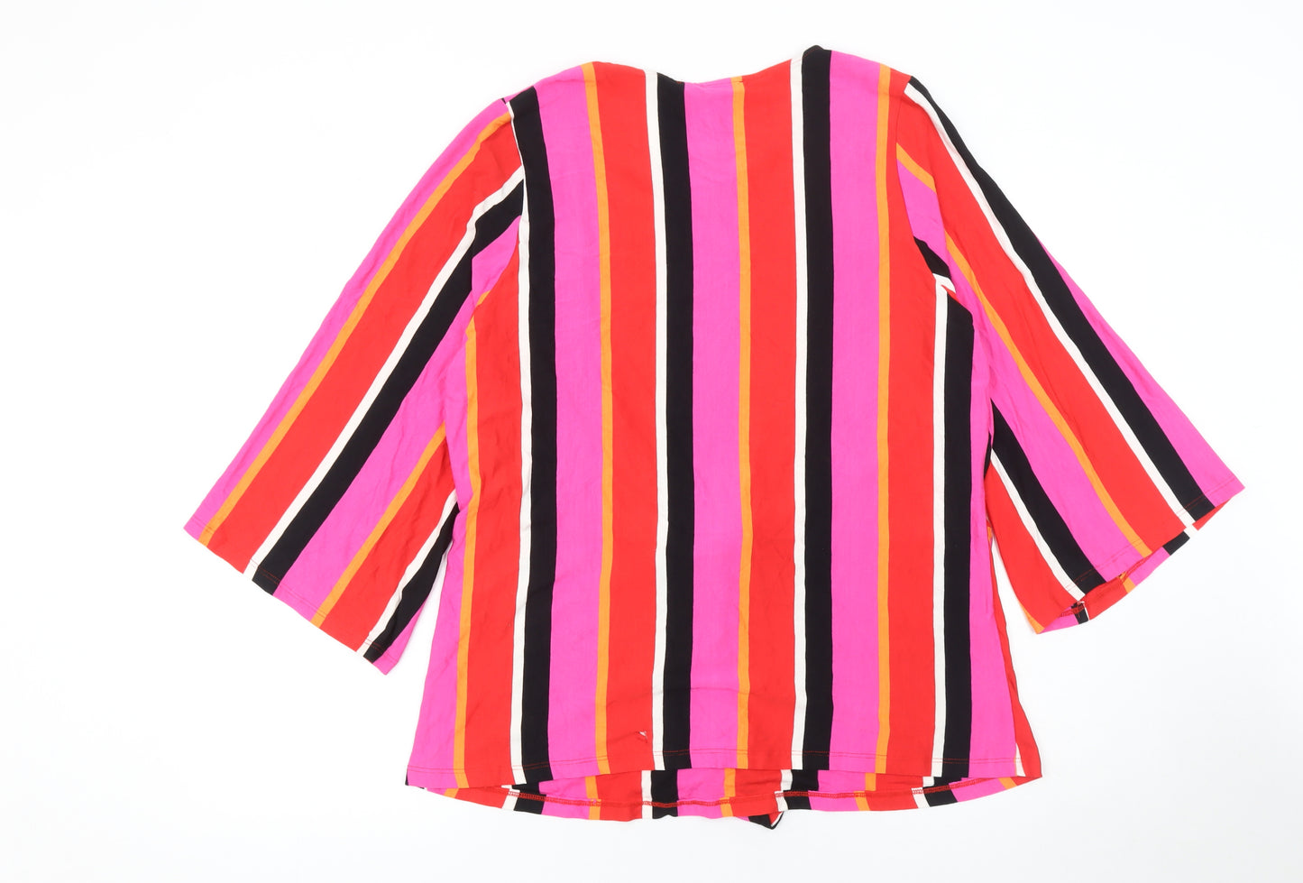Very Women’s Multicoloured Striped Wrap Blouse UK 18 3/4 Sleeve