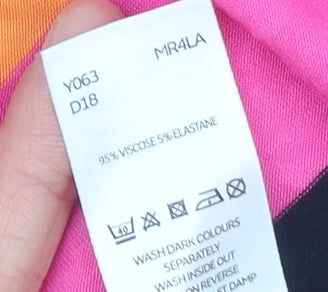 Very Women’s Multicoloured Striped Wrap Blouse UK 18 3/4 Sleeve