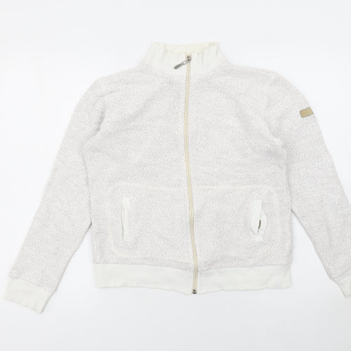 Weird Fish Women Beige Full Zip Hoodie Size S Cotton Blend