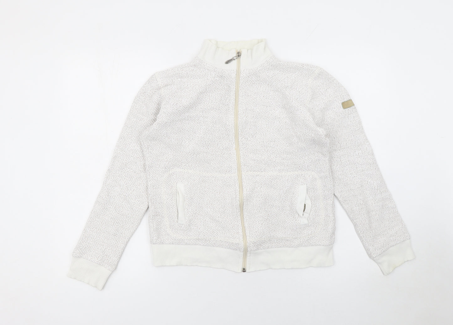 Weird Fish Women Beige Full Zip Hoodie Size S Cotton Blend
