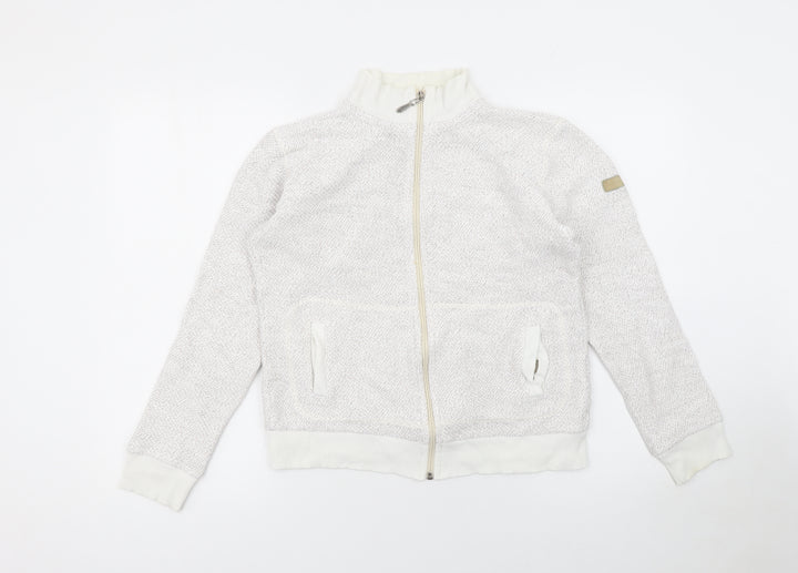Weird Fish Women Beige Full Zip Hoodie Size S Cotton Blend
