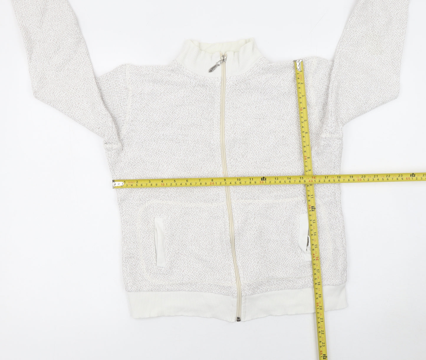 Weird Fish Women Beige Full Zip Hoodie Size S Cotton Blend