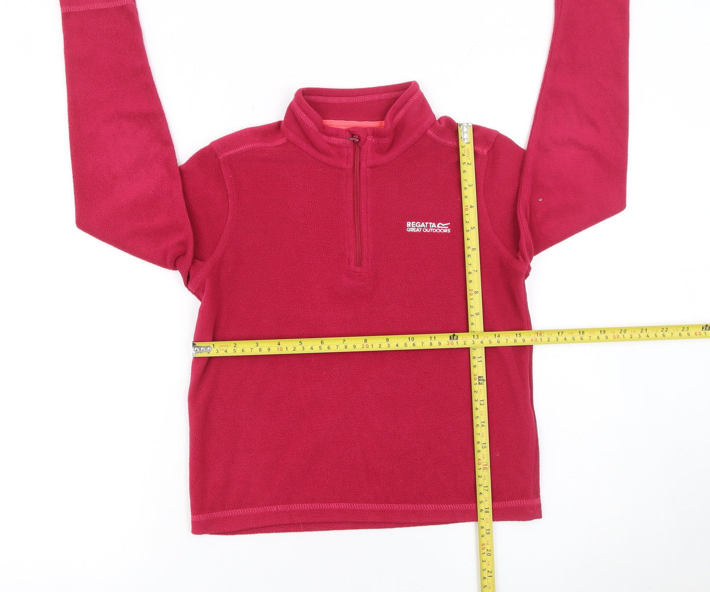 Regatta Girls Red Fleece 1/2 Zip Pullover Sweatshirt 9-10 Years