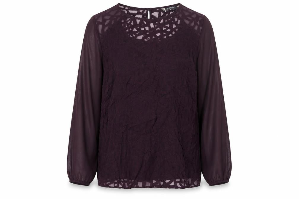 Principles by Ben de Lisi Womens Purple Chiffon Long Sleeve Blouse Size 20