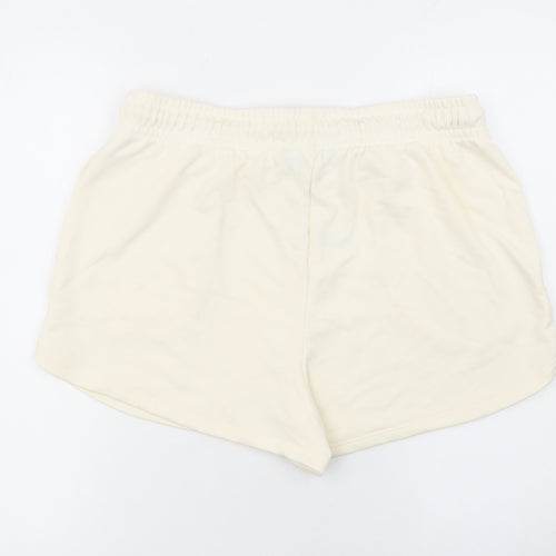 Dunnes Women’s Ivory Sweat Shorts Size L Casual Drawstring Light Cotton Blend