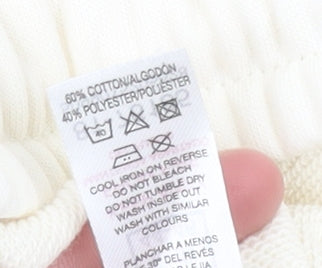 Dunnes Women’s Ivory Sweat Shorts Size L Casual Drawstring Light Cotton Blend
