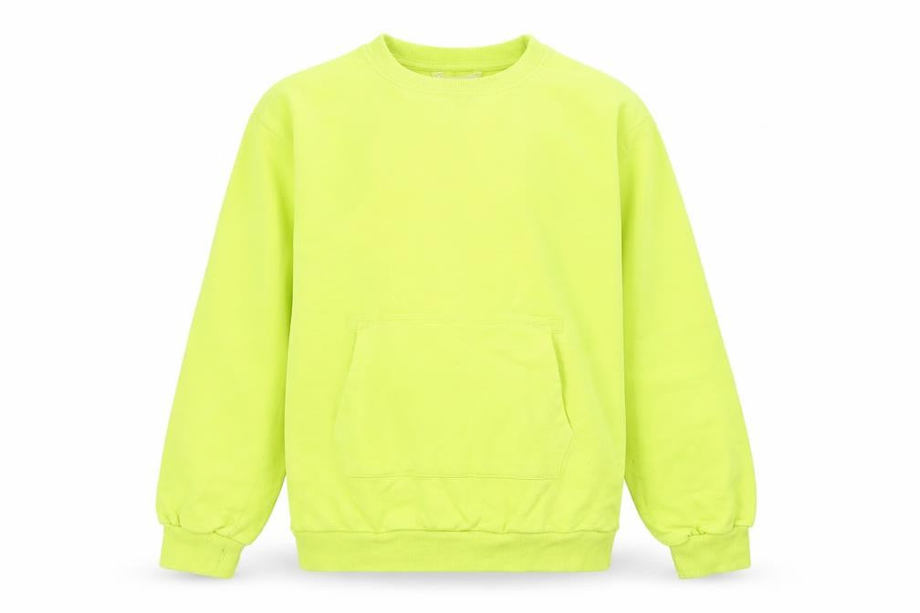 Front view of Willow girls’ yellow pullover sweatshirt xs crew neck long sleeve