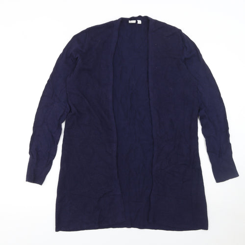 GAP Women Blue Cotton Long Sleeve Open Front Cardigan Size S