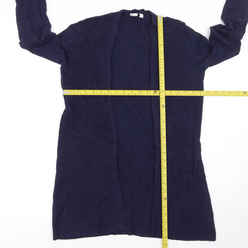 GAP Women Blue Cotton Long Sleeve Open Front Cardigan Size S