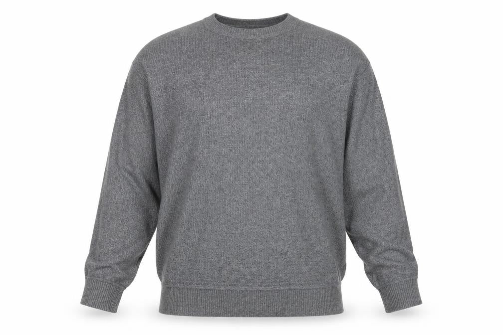 Mantaray Mens Grey 2XL Cotton Crew Neck Waffle Knit Jumper