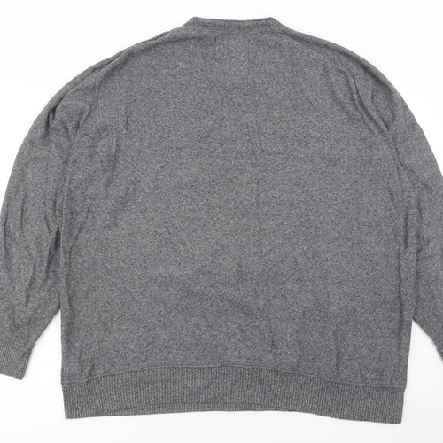 Mantaray Mens Grey 2XL Cotton Crew Neck Waffle Knit Jumper