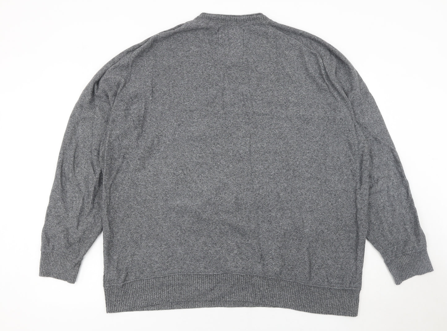 Mantaray Mens Grey 2XL Cotton Crew Neck Waffle Knit Jumper