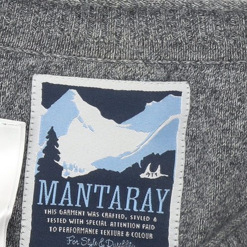 Mantaray Mens Grey 2XL Cotton Crew Neck Waffle Knit Jumper