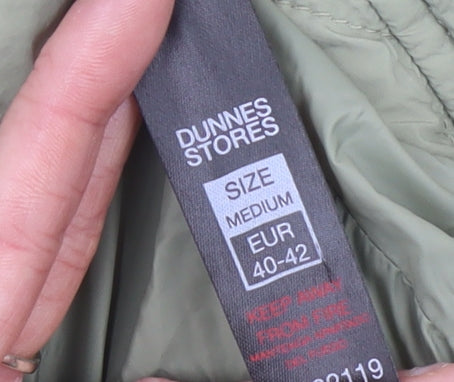 Dunnes Stores Women's Green Quilted Hooded Jacket Size 12