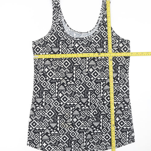 No Boundaries Teens Black Aztec Geometric Tank Top XL Regular Stretch