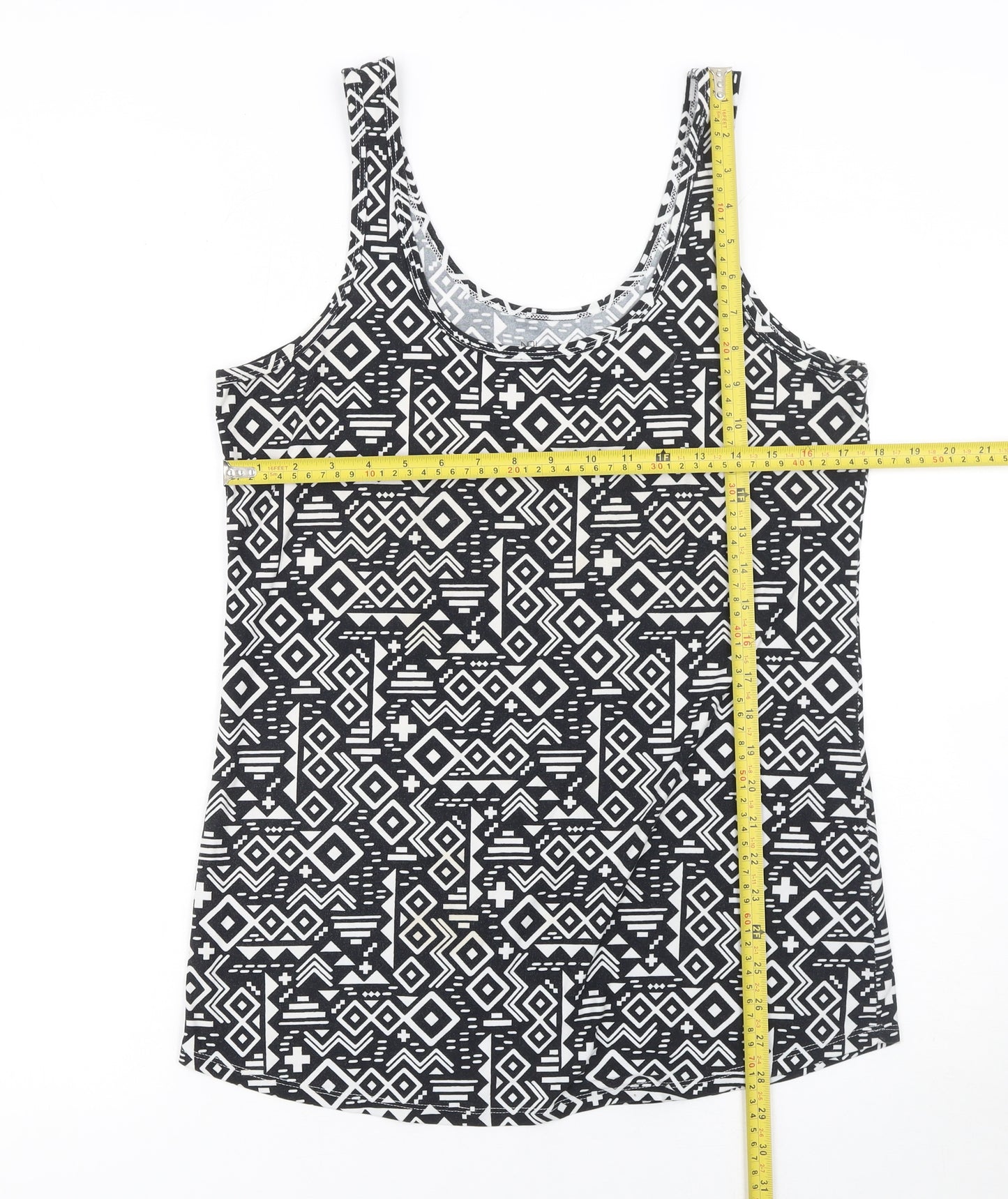 No Boundaries Teens Black Aztec Geometric Tank Top XL Regular Stretch