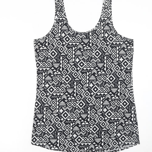 No Boundaries Teens Black Aztec Geometric Tank Top XL Regular Stretch