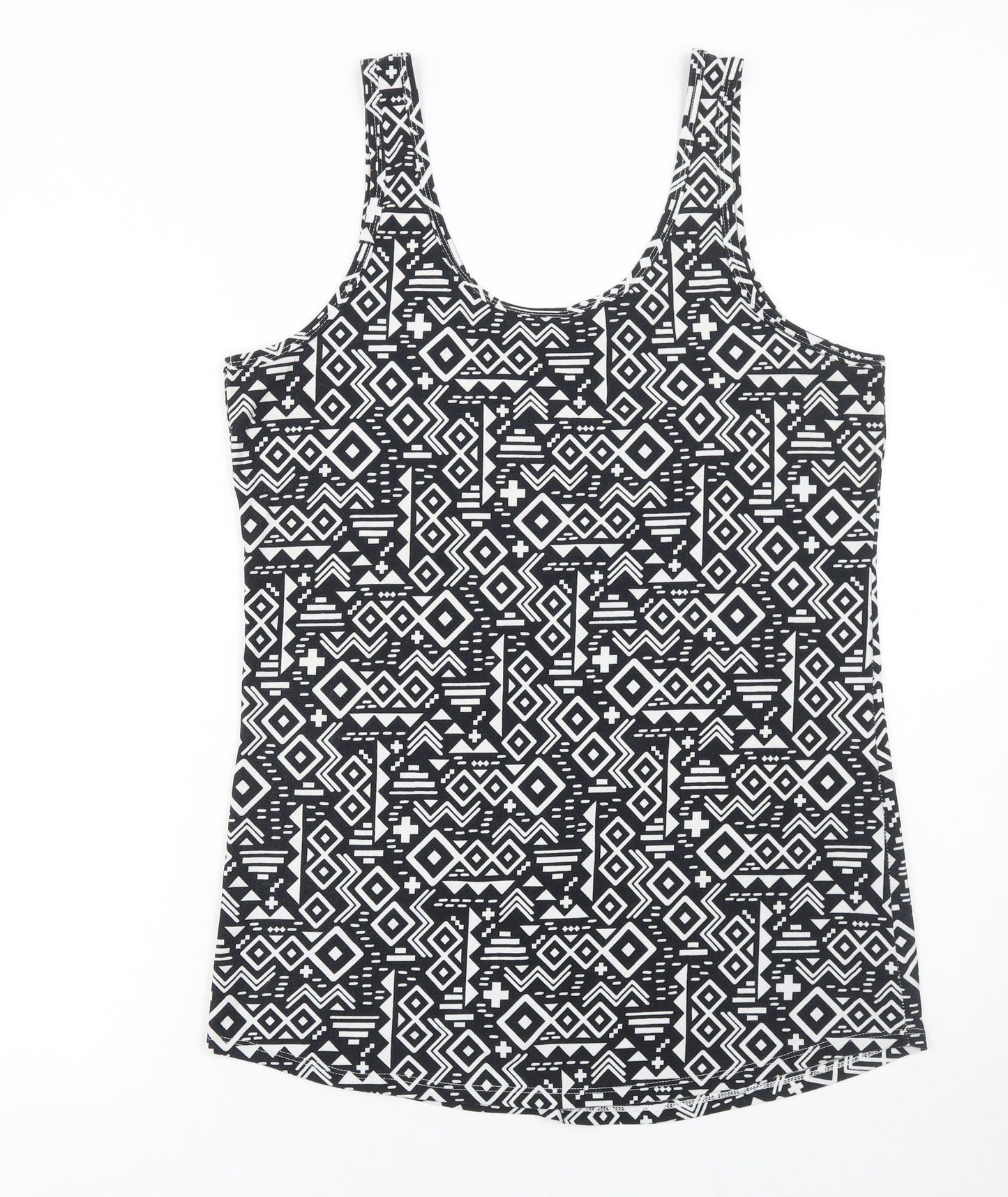 No Boundaries Teens Black Aztec Geometric Tank Top XL Regular Stretch