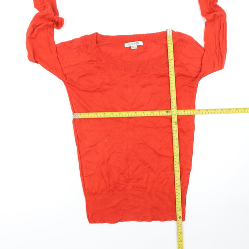 Forever 21 Women's Red Knit Pullover Jumper Size M Long Sleeve