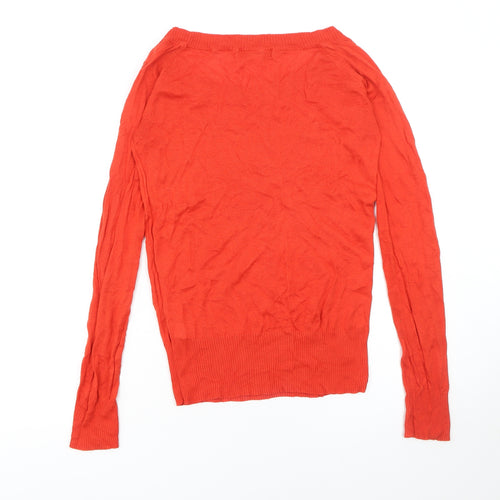 Forever 21 Women's Red Knit Pullover Jumper Size M Long Sleeve
