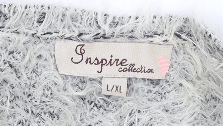 Inspire Collection Women’s Ivory Panda Fuzzy Knit Jumper L/XL Pullover