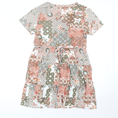 No Boundaries Girls Multicoloured XL Bohemian V-Neck Wrap Dress