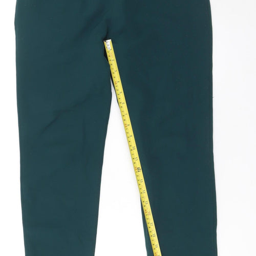 Bershka Women Green Jogger Trousers M Tapered Fit Elastic Waist