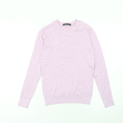Dunnes Women’s Pale Pink Viscose Knit Crew Neck Long Sleeve Jumper XS