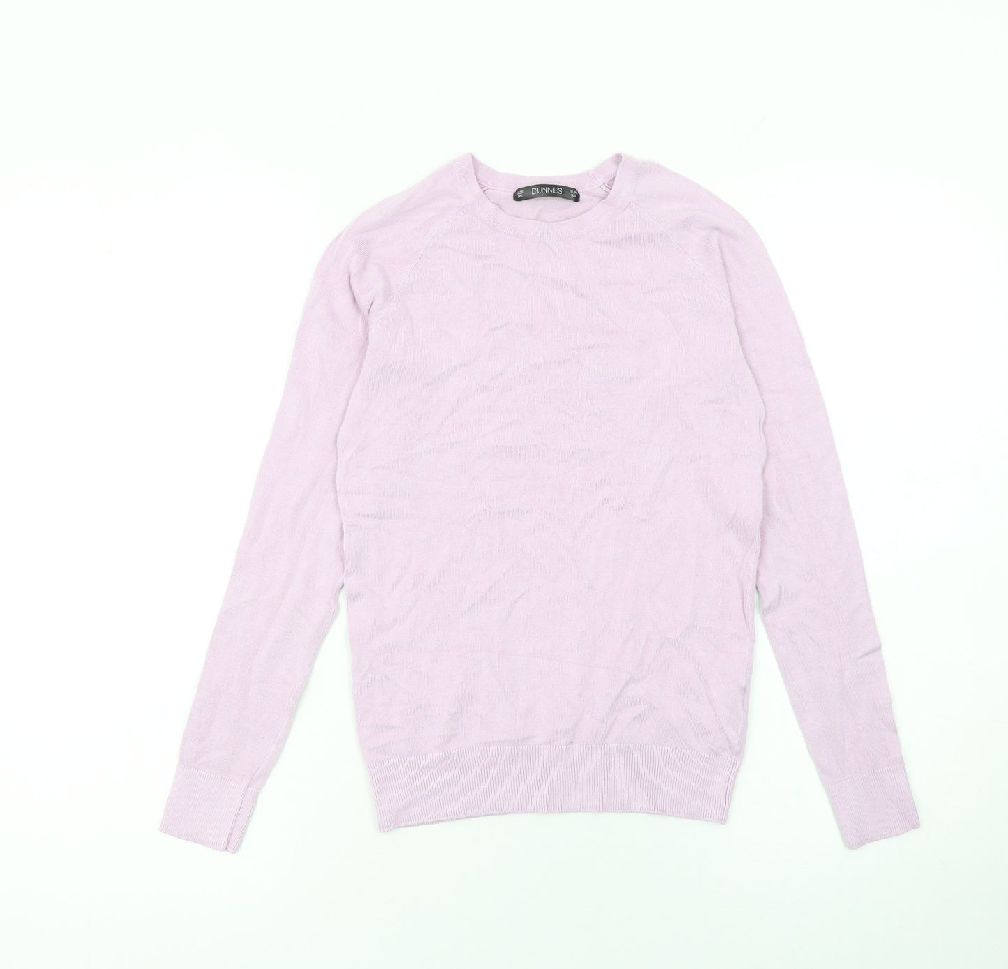 Dunnes Women’s Pale Pink Viscose Knit Crew Neck Long Sleeve Jumper XS