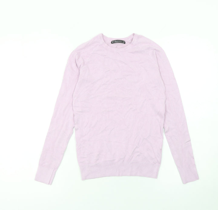 Dunnes Women’s Pale Pink Viscose Knit Crew Neck Long Sleeve Jumper XS