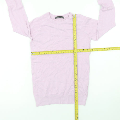 Dunnes Women’s Pale Pink Viscose Knit Crew Neck Long Sleeve Jumper XS