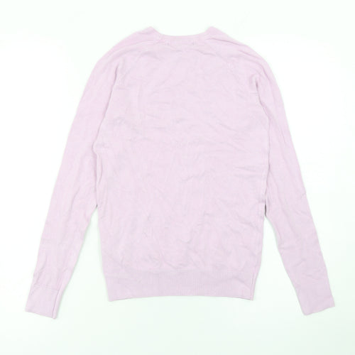 Dunnes Women’s Pale Pink Viscose Knit Crew Neck Long Sleeve Jumper XS