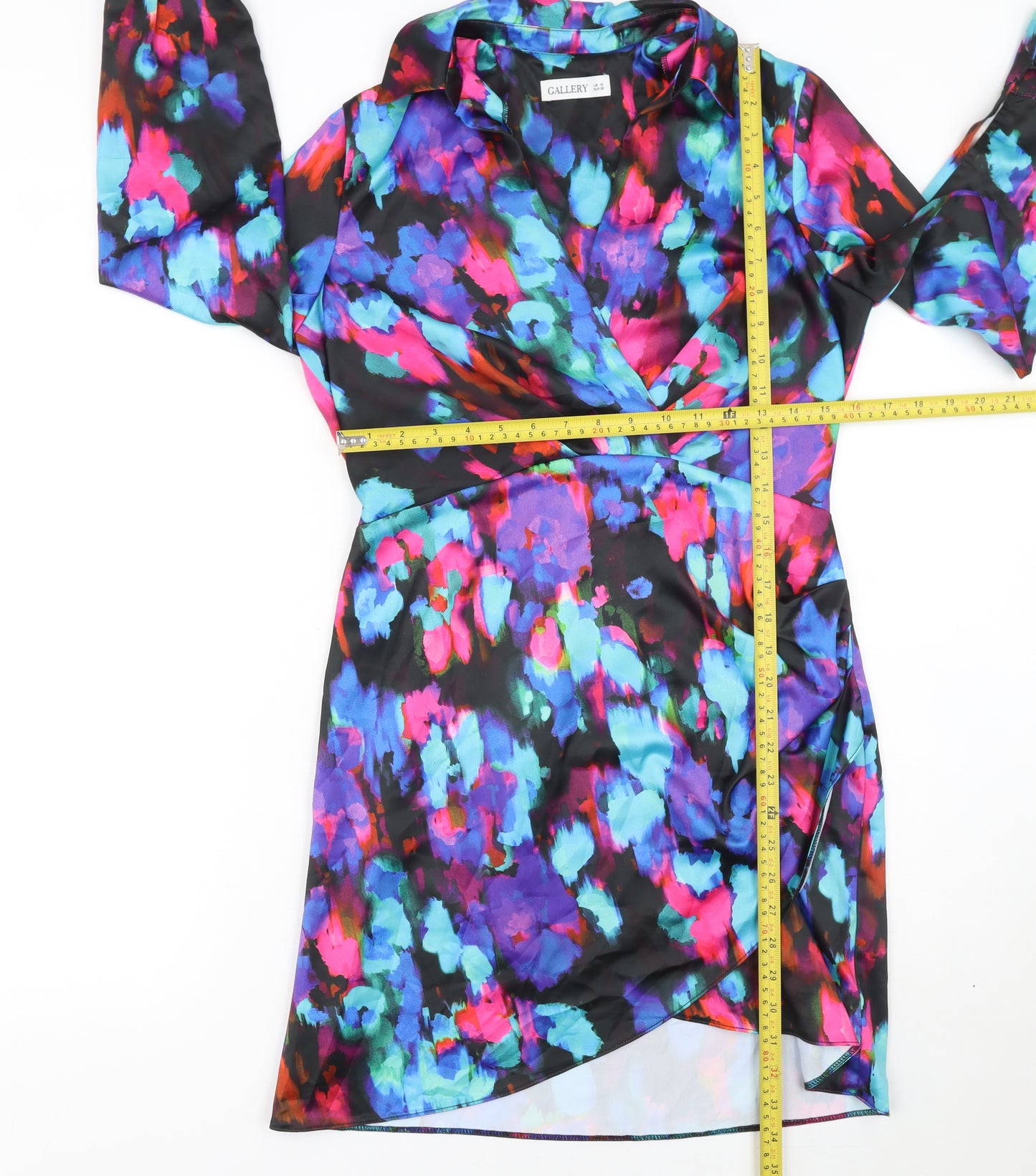 Gallery Womens Multicoloured Floral Wrap Dress Size 10