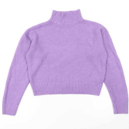 Destination Girls Purple Roll Neck Acrylic Knit Jumper 15 Years