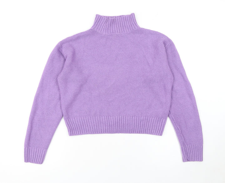 Destination Girls Purple Roll Neck Acrylic Knit Jumper 15 Years