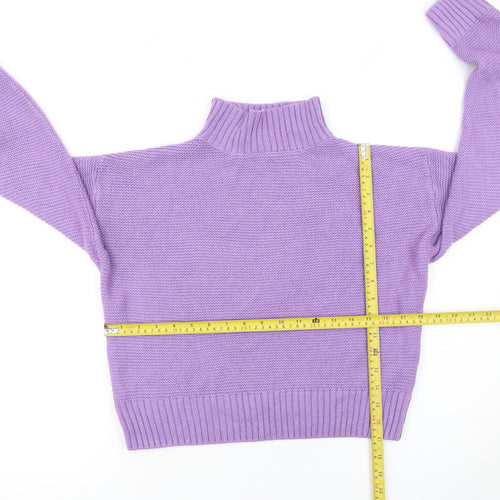 Destination Girls Purple Roll Neck Acrylic Knit Jumper 15 Years