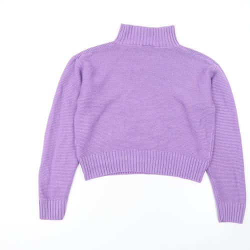 Destination Girls Purple Roll Neck Acrylic Knit Jumper 15 Years