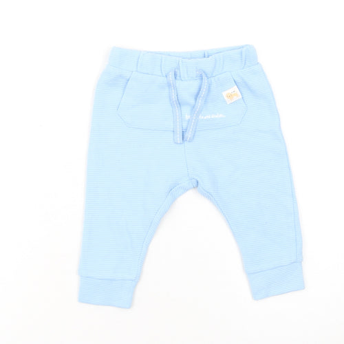 Dunnes Stores Unisex Baby Blue Jogger Trousers 6-9 Months Soft Cotton Blend