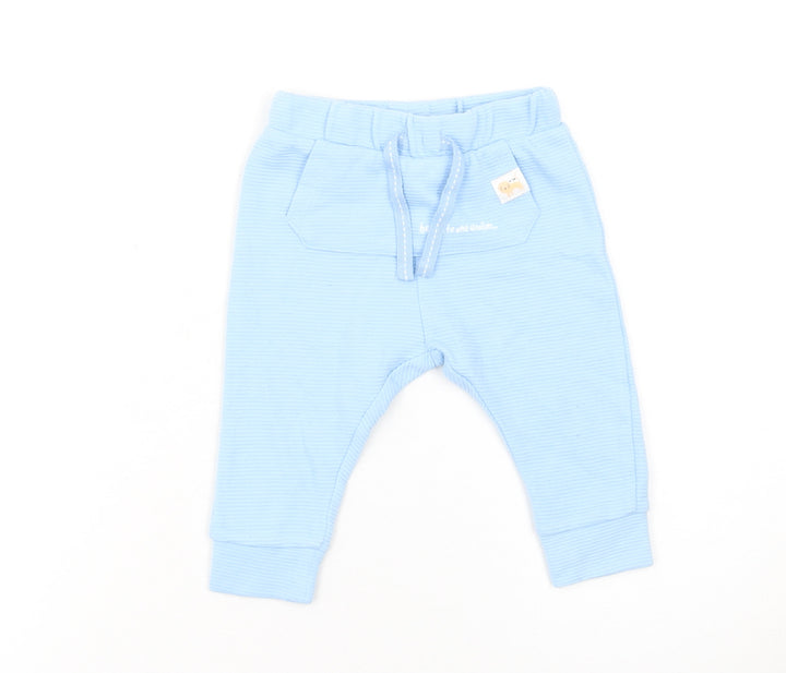Dunnes Stores Unisex Baby Blue Jogger Trousers 6-9 Months Soft Cotton Blend