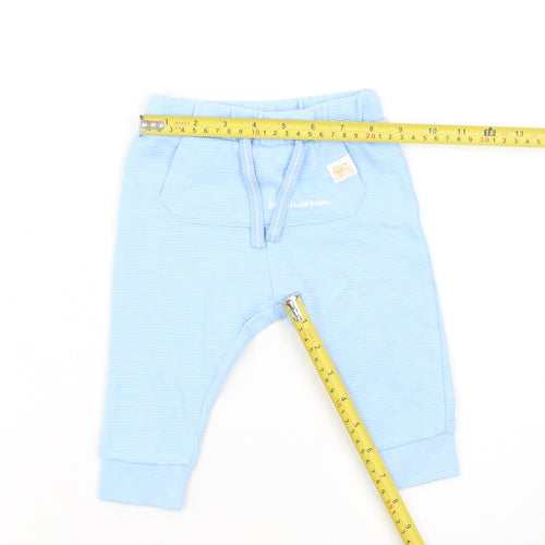 Dunnes Stores Unisex Baby Blue Jogger Trousers 6-9 Months Soft Cotton Blend