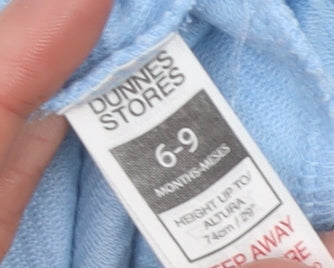 Dunnes Stores Unisex Baby Blue Jogger Trousers 6-9 Months Soft Cotton Blend
