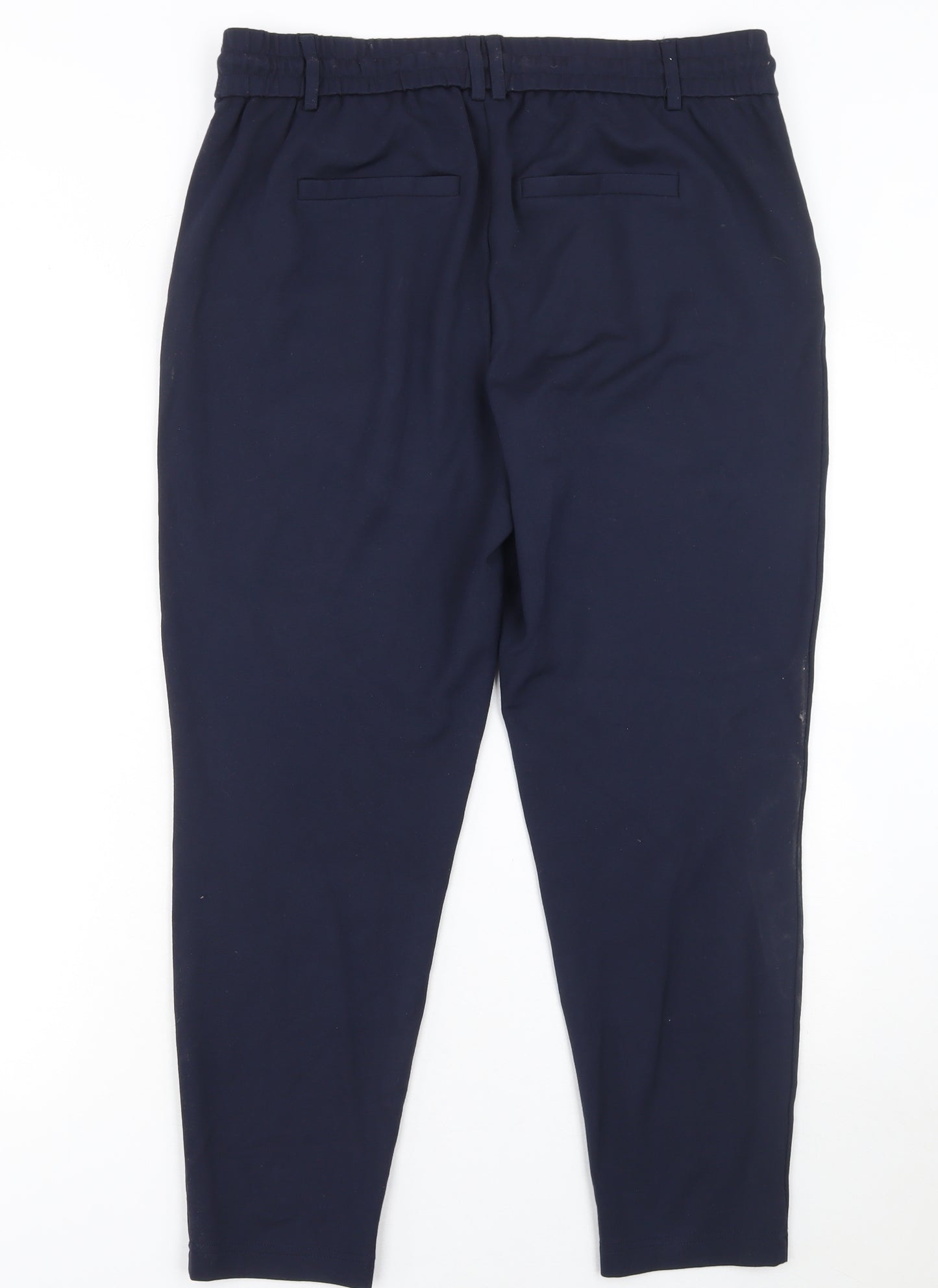 ONLY Women’s Blue Tapered Trousers L Drawstring Waist Workwear Style