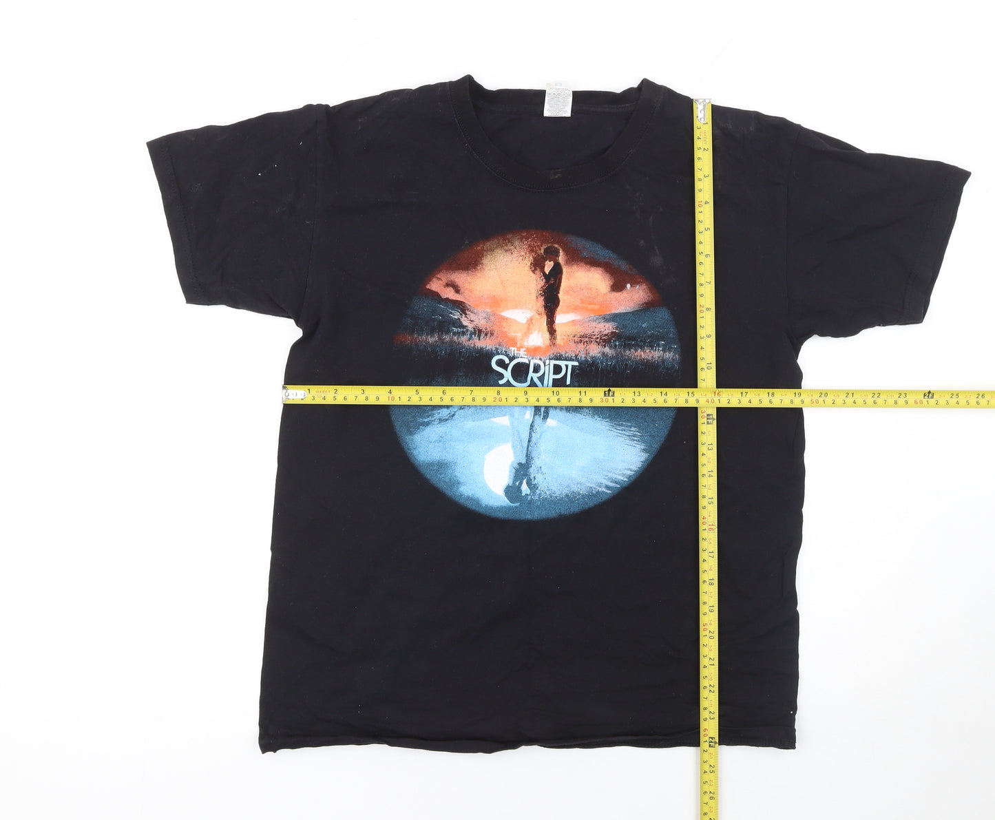 Fruit of the Loom Men’s Black The Script Band Tour Graphic T-Shirt Size M
